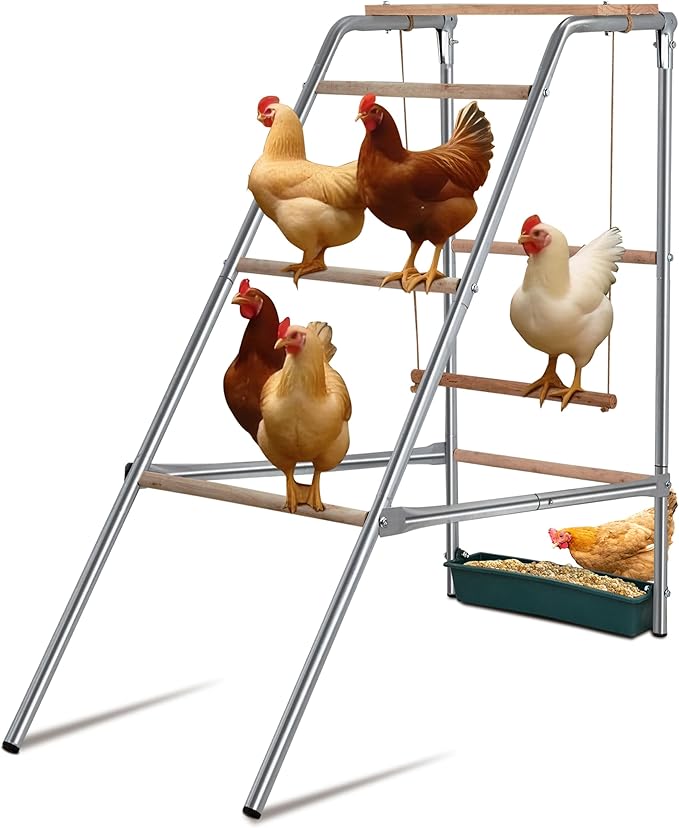 Chicken Roosting Perch and Bars with Leg Bands for Coop - Perfect for Backyard & Farm Poultry Hens, Chicken Run, Easy to Assemble and Clean