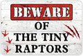 The Tiny Raptors Chicken Decor - Funny Wall Decor for Farmhouse, Garden, and Kitchen - Chicken Coop Accessories (8" x 12")