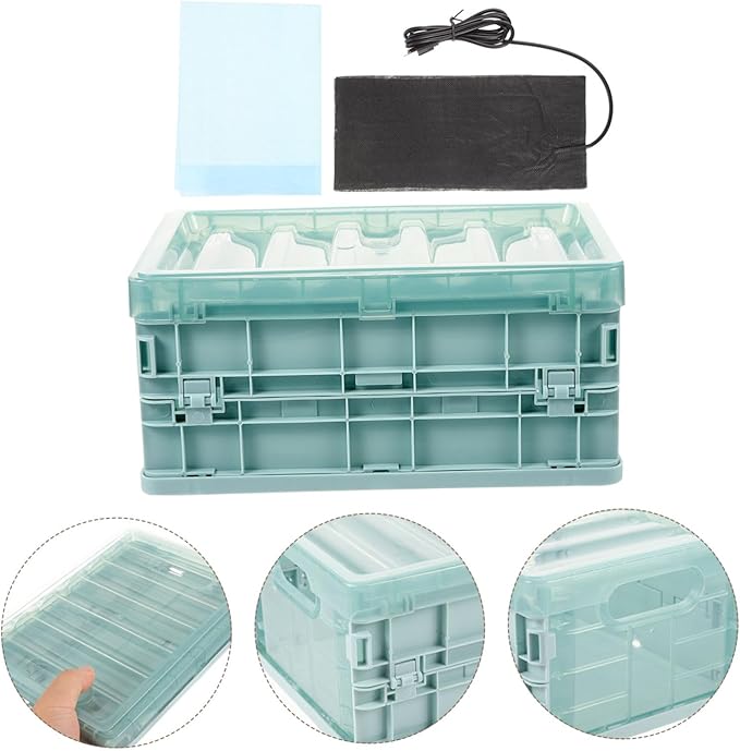 BESPORTBLE Insulation Box Chicks Brooder Kit for Hatching Eggs Parrot Chicks Safe Materials Easy Cleaning Foldable USB Heating Pad