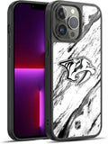 Head Case Designs Officially Licensed NHL Marble Nashville Predators Gel Armor Case [Military Grade Drop Protection] Compatible with Apple iPhone 13 Pro Max