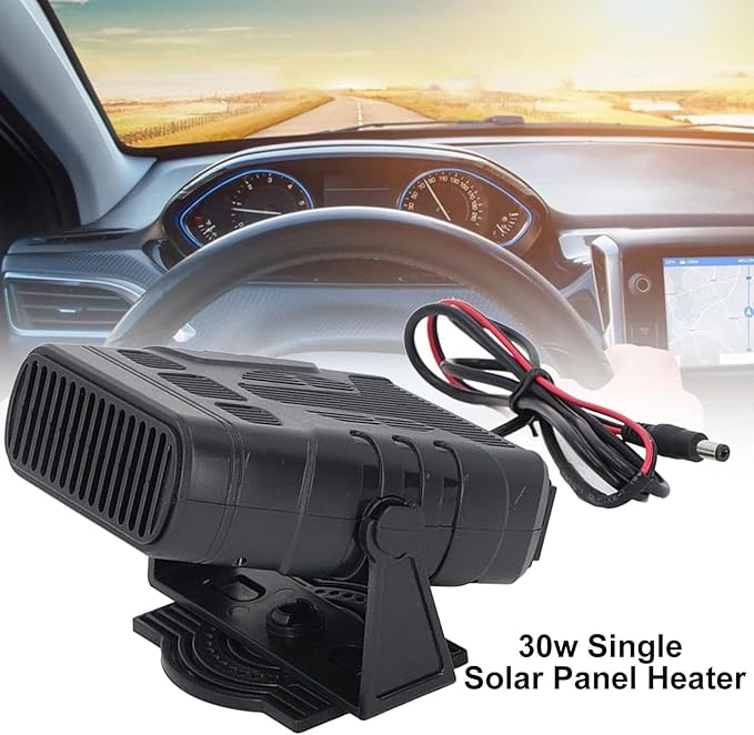 30W Single Chicken Coop Heater, Solar Powered Heater, 30W Single Solar Panel Heater Portable Solar Panel, Rechargeable Solar Panel Fan Kit for Outdoor Drying Heating Pet House Warm Wind Gear