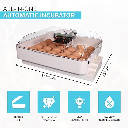 Incubator Warehouse IncuView 3 Pro All-in-One Automatic Egg Incubator with AquaTank - Chick Incubator with Automatic Egg Turner for Hatching Chicken - Goose, Duck, Turkey, Quail, Chicken Incubator