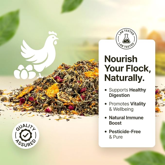 Sukh Nesting Herbs - Premium Nesting Herbs,Chicken Flower,Poultry Herb Blend,Hemp Bedding for Chickens and Ducks,Chicken Supplies(10oz)