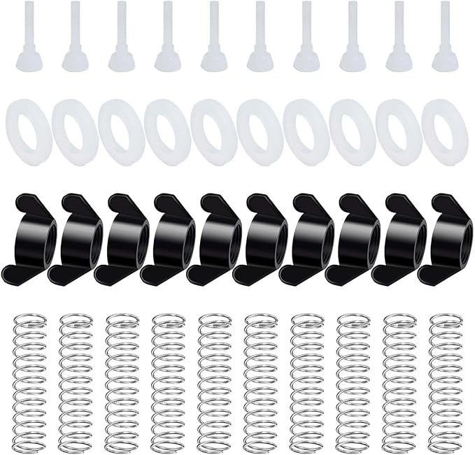 Automatic Water Cup Repair Kit - 10-Piece Set with Springs, Nuts, Plugs & Gaskets for Red/Blue Chicken Waterer Cups