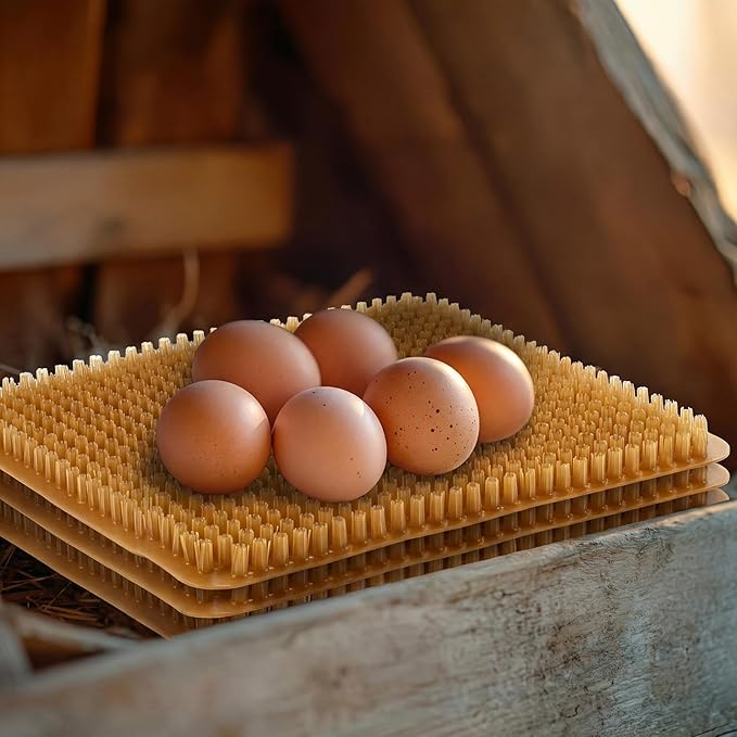 10 Pcs Chicken Nesting Pads Washable 13.8 * 11.6 Nesting Box Pads for Chickens Coop Artificial Grass Rug Accessories Plastic Grass Mat for Chicken Coop Accessories(Brown)