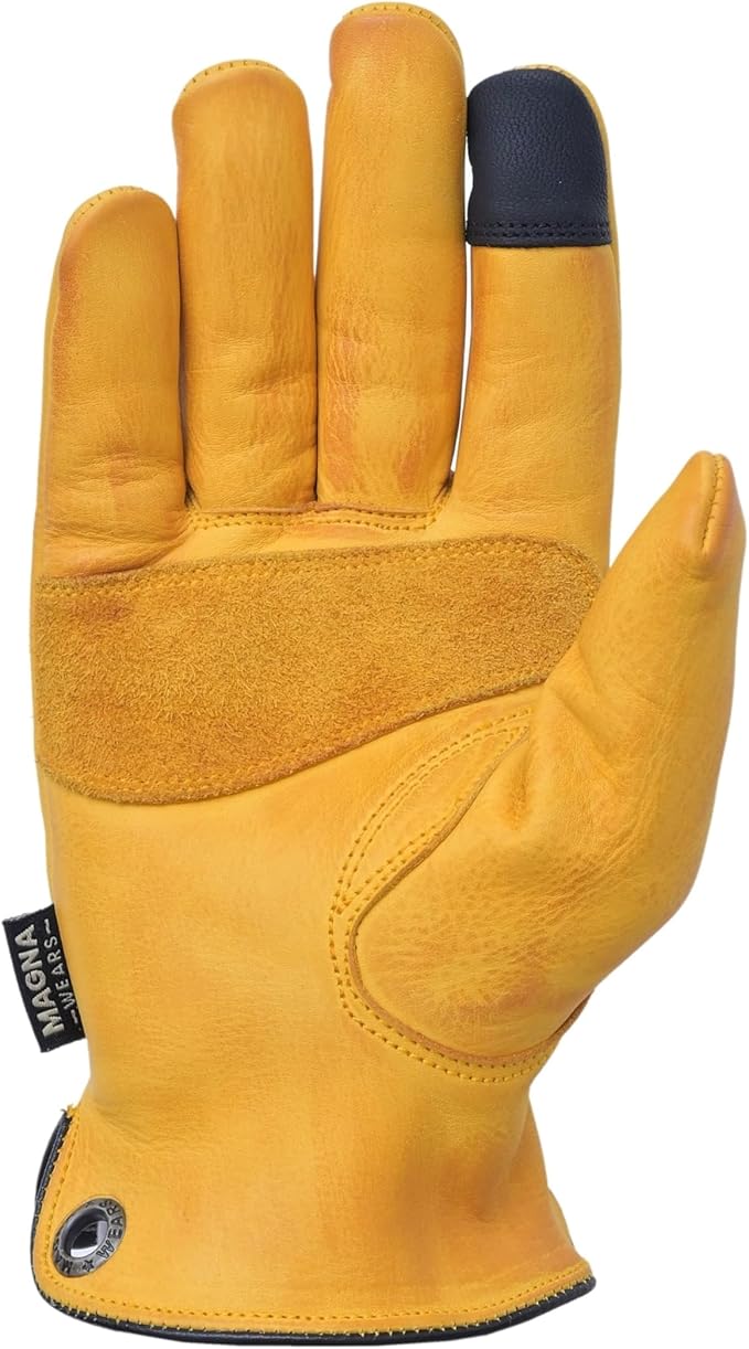 Leather Safety Working Gloves Multi Purpose, Abrasion and Puncture Resistant Reinforced Palm Patch, Heavy Duty Utility Gloves