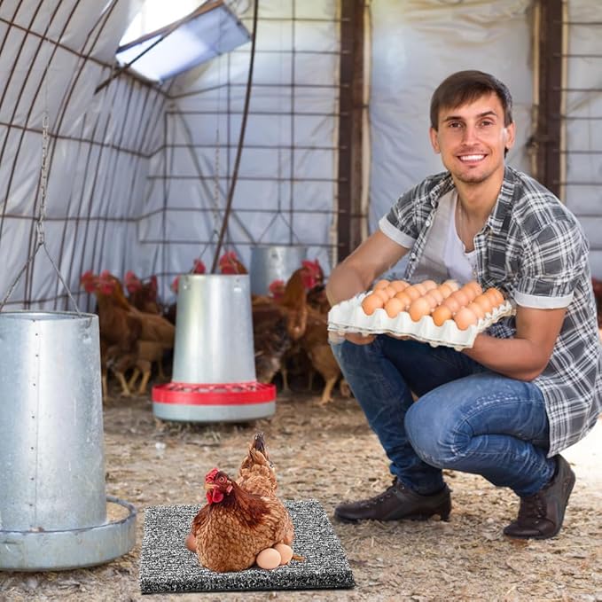 6 Pack Nesting Pads for Chicken Coop, 12"x12" Chicken Nesting Box Pads for Laying Eggs, Washable Nest Box Pads for Chicken Hen Small Pets on Garden Lawn Indoor Outdoor (Grey)