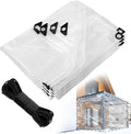 10x20ft Anti-Tear Clear Tarp Waterproof for Patio Winterizing - 5 mil Snowproof & Windproof Clear Plastic Tarps with Grommets for Garden Enclosure Chicken Coop