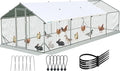 Quictent Large Metal Chicken Coop Run for 45+ Poultry with Side Hardware Cloth & Waterproof Cover, Advanced Series Outdoor Walk-in Cage Hen Duck Rabbit Dog Pen Yard Farm House, 24x9x6.6FT