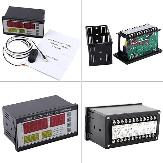 Multifunctional Automatic Incubator Thermostat Temperature Humidity Controller for Eggs Black