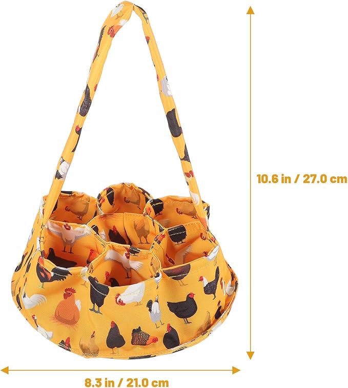 LUOZZY Egg Bag Egg Collecting Basket Canvas Chicken Egg Basket for Gathering Fresh Eggs with 7 Pouches Farmhouse Egg Storage Bag for Chicken Duck Goose Egg