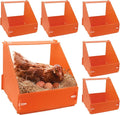 6 Pack Chicken Nesting Boxes for Laying Eggs for Hens Ducks and Poultry, Orange