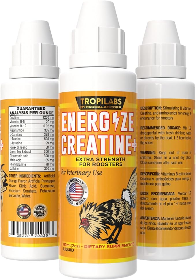 FARMALAB Ener-Gize Energy Booster for Rooster Natural Multivitamin - Liquid 60 MLL