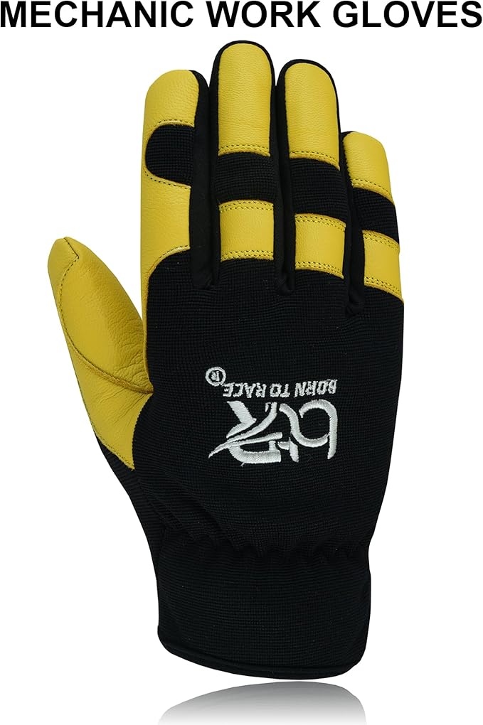 Safety Work Gloves Heavy Duty Genuine Goat Leather Hand Protection Mechanic, Welding, Construction Gloves