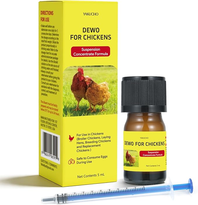 De-womax for Chickens Suspension Concentrate Formula – Liquid Poultry Management Solution for Broiler Chicken, Laying Hens, Breeding & Replacement Chickens – Water Dilution Use, 5 mL