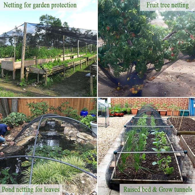 Bird Netting for Chicken Coop 20x20Ft, 1/2" Mesh, Strong Woven Poultry Netting Roof Cover for Chicken Run, Heavy Duty Bird Net for Fruit Trees, Blueberry, Vegetables, Garden Protection