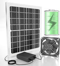 Chronoseek Solar Exhaust Vent Fan with 10000mAh Battery Backup for Outdoor Chicken Coops-Window Fan with 15W Waterproof Solar Panel,3500 RPM Day or Night Solar Exhaust Fans for Greenhouse,Shed,Camping