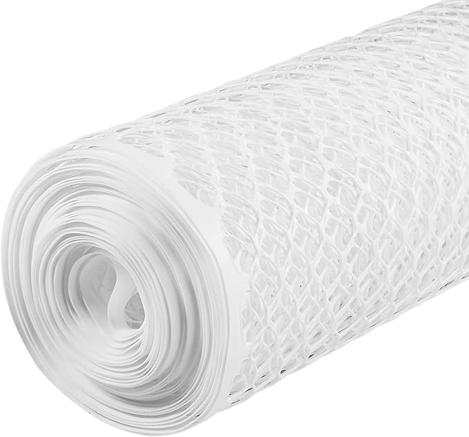 Boen - Plastic Hex Chicken Wire Mesh Temporary Fence Roll (3' x 25' - White) - Plastic Fence Poultry Netting for Temporary or Semi Permanent Enclosures, Deer Netting Fence, Construction Fencing