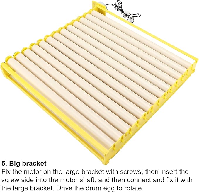 GLOGLOW Egg Incubation Tray, Fully Automatic Egg Turner with 13 Rollers for Hatching Chicken, Duck, Bird, Quail, 16.9x16.7x2.1in Egg Incubation Tray for Home Use in Hatcheries and Farms