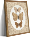 Framed Butterfly Canvas Wall Art, Vintage Butterfly Pictures Posters Wall Decor, Modern Farmhouse Decor, Rustic Retro Butterflies Paintings Prints for Bedroom Bathroom Shelf 12x16 inch