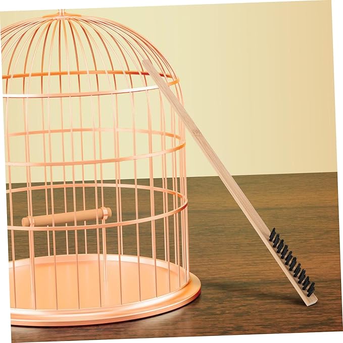 POPETPOP 2pcs Birdcage Cleaning Tools Set Brush and Shovel for Removal Sturdy Stainless Steel for Daily Deep Cleaning