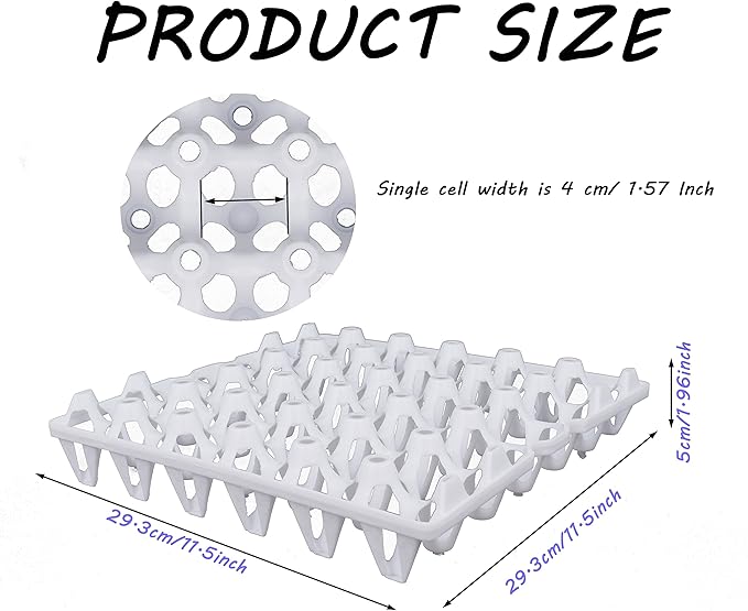 10Pcs Plastic Egg Tray 30-Cell Egg Flats Egg Crates, Stackable Egg Cartons Flats for Egg Packing, Storage, Shipping Fresh Eggs
