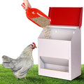 Galvanized Wall Mount Chicken Feeder No Waste Hanging Chicken Feeder with Lid Weatherproof Metal Automatic Poultry Feeder Trough Food Dispenser for Outside Coop (23 lbs)