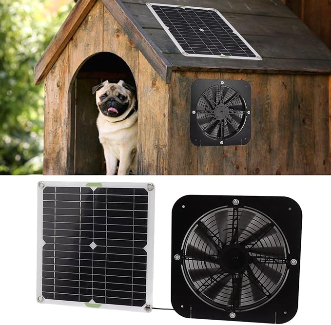 13.5 Inch Solar Powered Fan,solar powered fan for chicken coop,100W Solars Ventilation Exhaust Fans Round Effective Cooling Solars Panel Fans Kit For Greenhouse Chicken Coop
