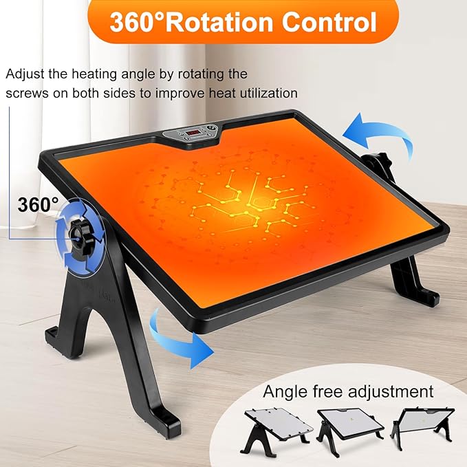 Smart Chicken Coop Heater, 180W Double-Sided Brooding Heating Panel with Thermostat Remote Control Timing & Adjustable Temp, Hanging and Standing Angle Adjustable, for Chicken Home Pet (H88A-Z1)