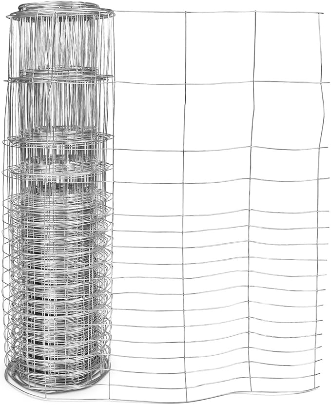 Fencer Wire 16 Gauge Galvanized Super Rabbit Guard Garden Fence, Welded Wire Fence for Preventing Rabbits, Dogs, Cats, Chickens, and Other Small Animals from Damaging The Garden (24 in. x 50 ft.)