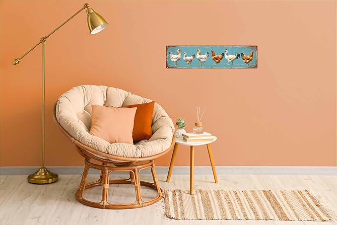 Chicken Coop Metal Sign 4x16in Rustic Plaque for Farm Garden Wall Decor