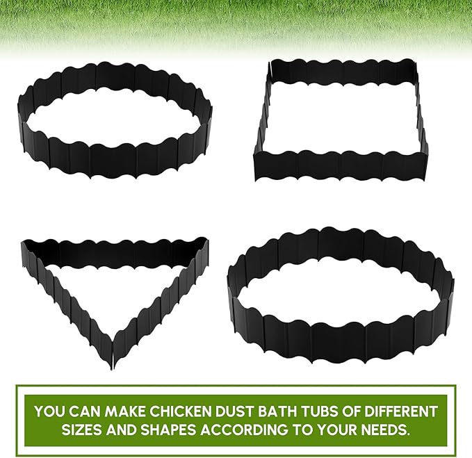 2 Set Chicken Dust Bath Tub Coop Lime Accessories Chicken House Cleaner Container Roost Poultry Nesting Herbs Container for Essential Coop Accessory (36.4'' x 5.5'')