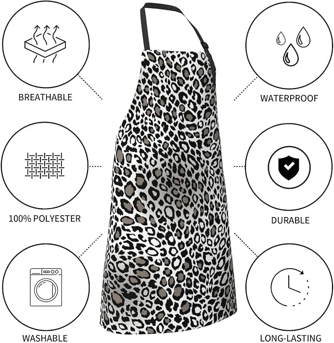Perinsto Waterproof Apron With 2 Pockets Kitchen Chef Aprons Bibs For Cooking Baking Painting Gardening Grooming