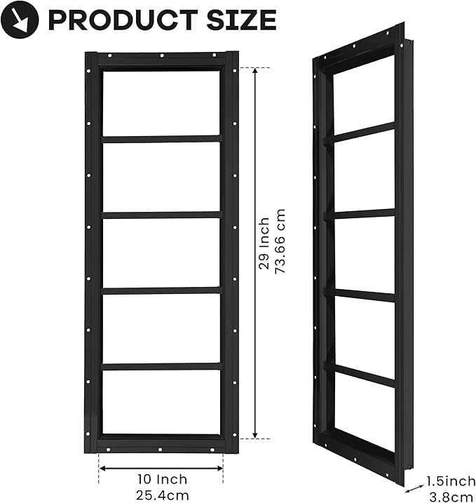 Shed Windows 2 Pack, Transom Windows 10" x 35" with Tempered Glass, Garage Doors Window for Shed, Chicken Coop, Playhouse, Household (Black)