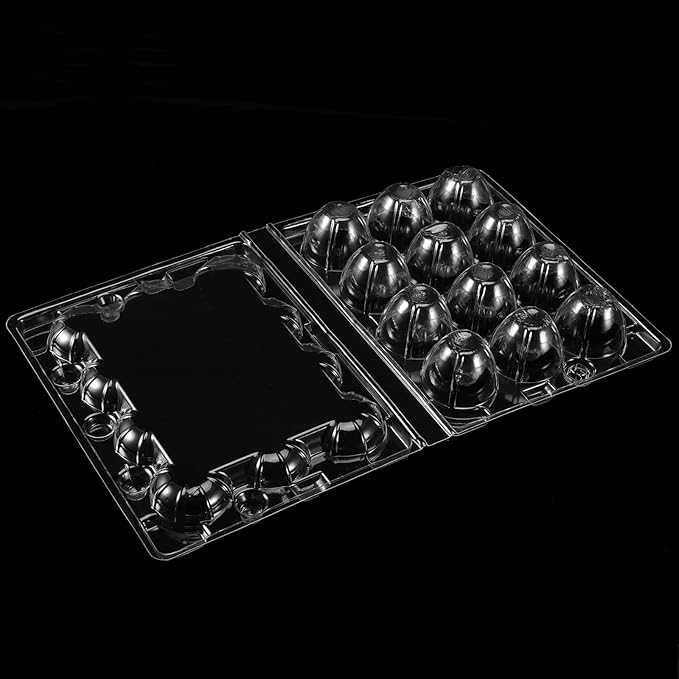 KEILEOHO 150 Pack 12 Grids Quail Eggs Cartons Bulk, Clear Quail Egg Dispenser Holder Case, PVC Stackable Quail Egg Trays Bulk Storage Box for Small Eggs, Pheasant, Pigeon, Grouse
