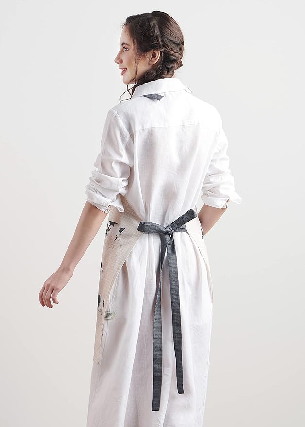 Maison d' Hermine 100% Cotton Apron for women with Pocket Kitchen Chef Apron for Men Cooking Easter Decorations