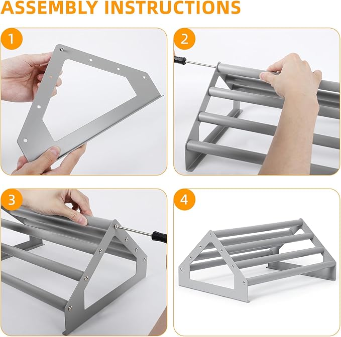 SHINOSKE 2 Pack Chick Perch,Chicken Toys for Coop,Wooden Chicken Roosting Bars with Metal Stand,Coop Accessories & Supplies for Chicks,Easy to Assemble,Grey(Large x 2)