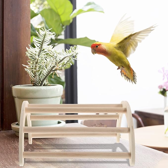 Chicken Perch Chick Stand Toys Roosting Bar Natural Wood Jungle Gym Toys Stand Ladder Climbing Ramp for Bird Parrot Hens Small Animals