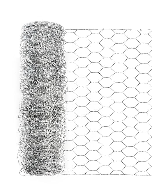 Garden Poultry Chicken Wire Netting - 57 '' × 100 ' Garden Fence Animal Barrier, Chicken Wire for Crafts, 1 inch Mesh Poultry Netting Fence, Pet/Rabbit/Chicken Wire Fencing