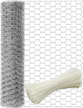 TOYPOPOR Chicken Wire 16'' x 600''(40cm x 15m), Outdoor Anti-Rust Hexagonal Galvanized Chicken Wire Mesh Fencing to Protect Gardening Plants Vegetables Flowers Fruits From Dogs Rabbits Squirrels, 49ft