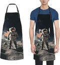 Kitchen Aprons for Men Women Waterproof Apron with 2 Pockets Skis on mountain Apron Adjustable Bib Aprons