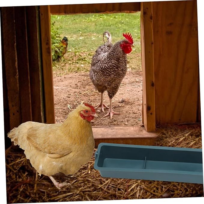 Kisangel 2pcs Hanging Plastic Chicken Feeder with 3-Grid Design, Anti-Spill Poultry Feed Trough for Cage, Sturdy Water and Vegetable Feeder for Ducks, Parrots, and Birds