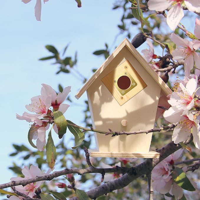 2 Pieces Bluebird House Predator Guard Bird House Predator Guard Replacement Wooden Copper 1 1/2 Inch Opening