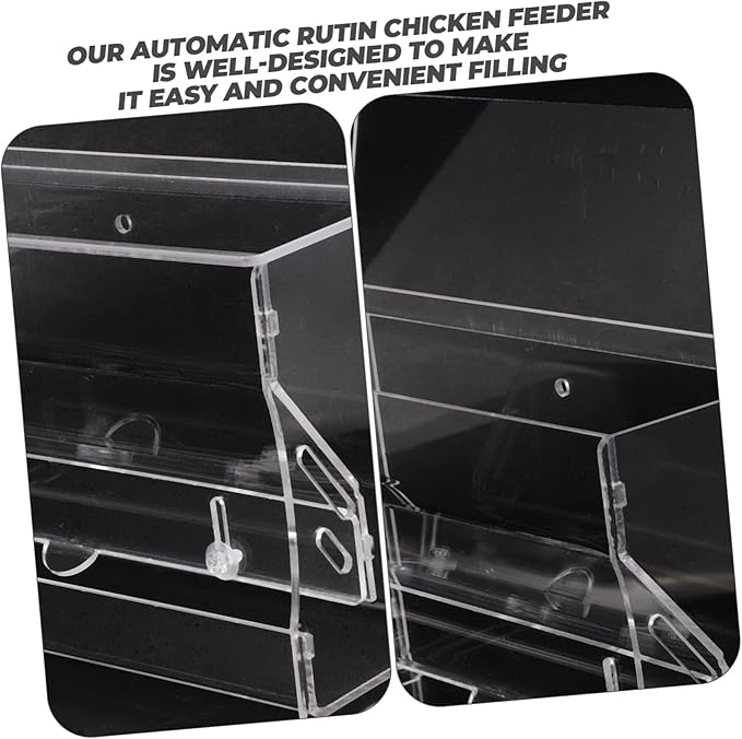 Rutin Chicken Food Container Automatic Feeder for Birds Chickens Multi-use Poultry Feeding Box Smooth Ramp