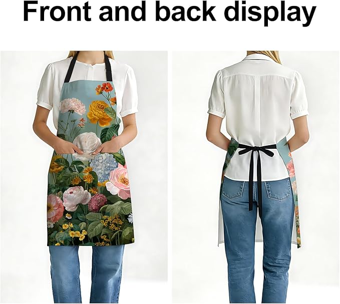 Apron Adjustable Waterproof with Two Deep Pockets Wowen men for Summer BBQ Pool Parties & Resorts