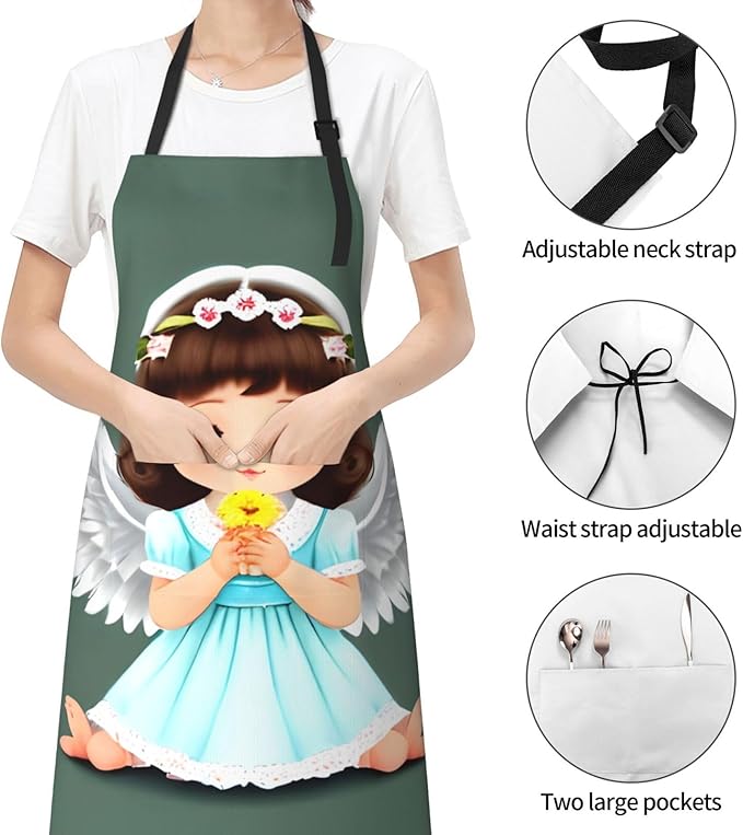 Multidimensional Space Heavy Duty Waterproof Apron with Pockets for AdultsResistant Grilling, Gardening, Painting