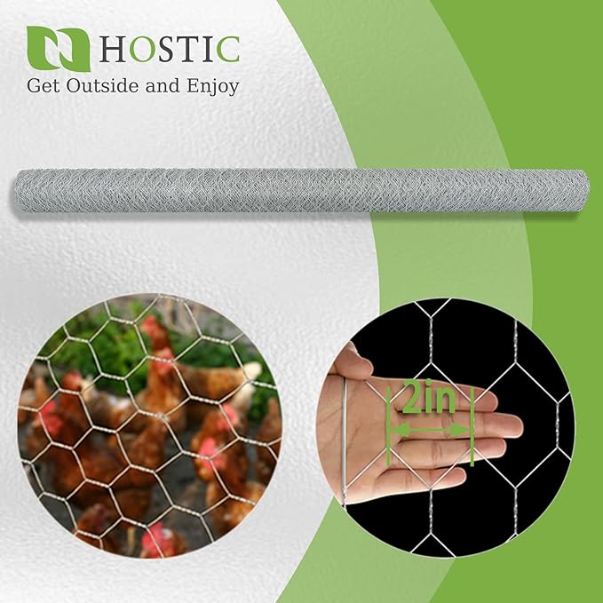 Chicken Wire Netting Galvanized Wire Mesh Hexagonal Fencing for Poultry Garden Fencing Barrier 6FTx50FT