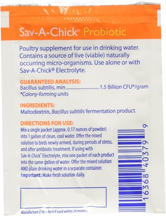 Sav-A-Chick Probiotic 3 packets .17oz