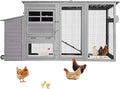 Aivituvin Mobile Chicken Coop with Wheels, Outdoor Poultry Cage with Weatherproof Roof, Lockable Nesting Box & Pull-Out Tray, Expandable Chicken Run for Chickens, Ducks & Small Animals