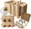 Half Dozen Pulp Duck Egg Carton Container, 6-Count Storage Box for Farm Fresh Double-Yolked Jumbo Eggs, Reusable, Brown